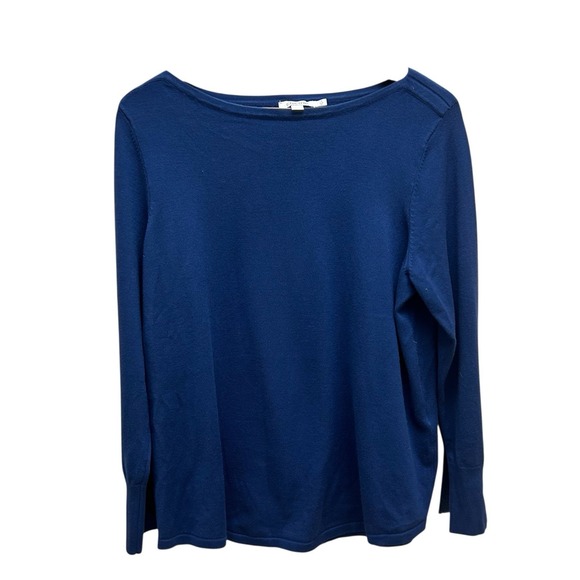 Chico's Blue Pullover‎ Sweater Size 3 XL Lightweight Knit Women's Long Sleeve - Picture 1 of 7